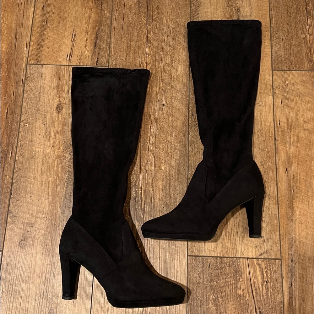 Tahari Grace Suede Heeled Knee Boots, 8